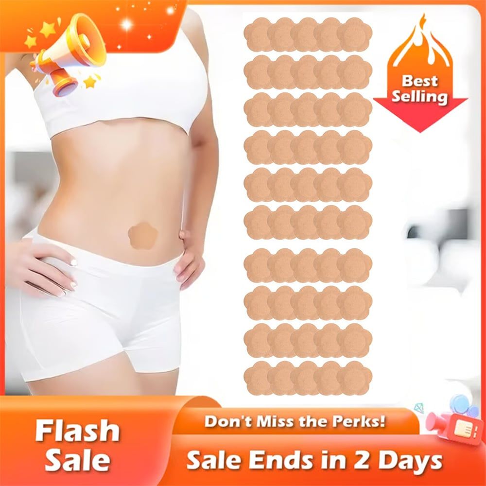 🏆Flash Sale⚡ 50K+ SOLD! Almost Gone-💥50pcs Pack Wrap for Belly Button, Self-Adhesive Patches Cover Patch Organic Disposable Spunlace Cloth Highly Absorbent Pad with Cotton, Oil Not Included (Skin Color)