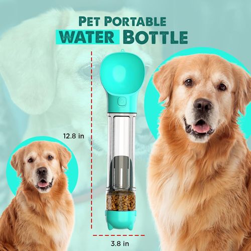 🐾💧4-in-1 Dog Water Bottle 🐶 500ML Portable Pet Water Dispenser