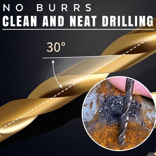 Titanium-plated high-speed steel drill bit set