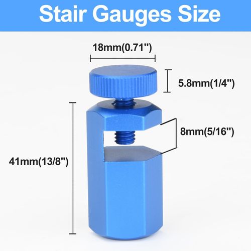 Tall Stair Gauges for Framing Square – Hexagonal Stable Lock with Holder & Hook for Carpentry & Circular Saw