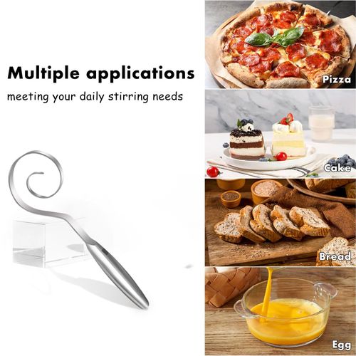 🔥Seamless Dough Whisk, 430 stainless steel Dough Whisk, 9 inch Bread Whisk for Cooking