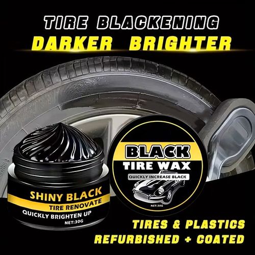 🚗 Multi-Purpose Car Trim & Tire Restoration Wax – Deep Black Shine, Long-Lasting Protection, Anti-Aging & Waterproof, Easy Application, Restores Faded Trim & Tires Like New ✨