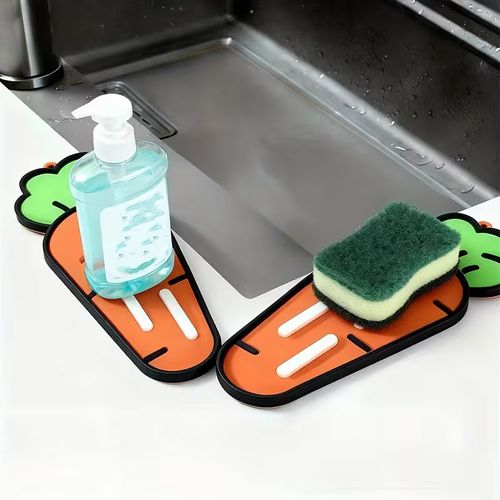 Cute Carrot Pot Lid & Sponge Holder Mat