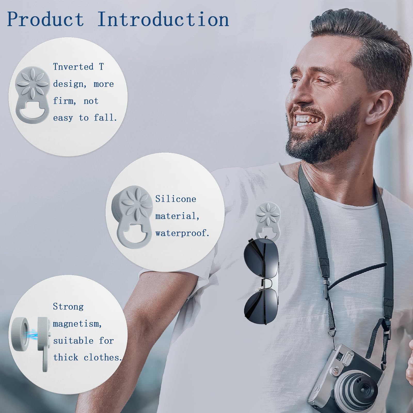 Buy 1 Get 2 !!!  Magnetic Glasses Holder for Clothes