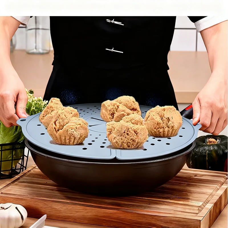 ⏰Foldable Silicone Anti-Spill Splatter Screen Lid🍲