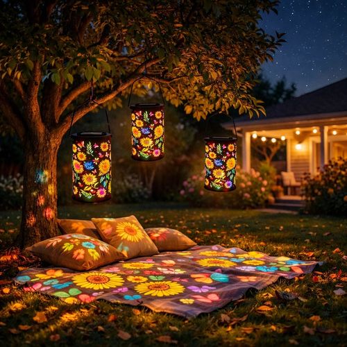 Hanging solar shade lantern