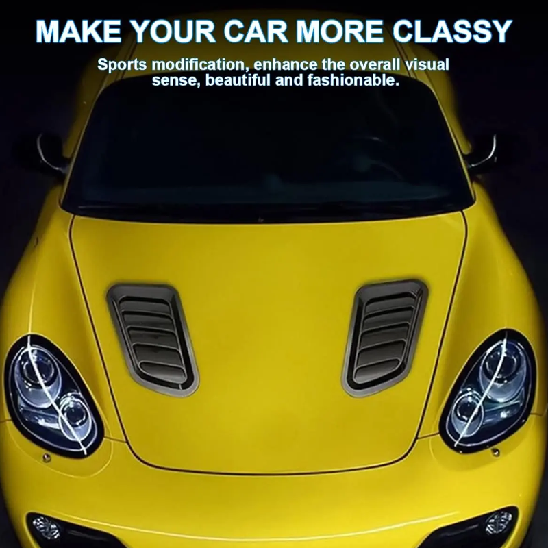🚗 ZOOM ZOOM ZOOM 💨 Universal Car Hood Vent Decoration – ABS Material, Easy Adhesive Installation & Multiple Finishes 🔧