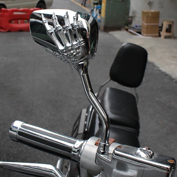 360° Rotation Skull Hand Rear Motorcycle Mirrors (A Pair)