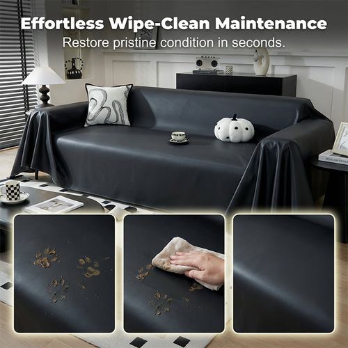 Non-slip faux leather sofa cover