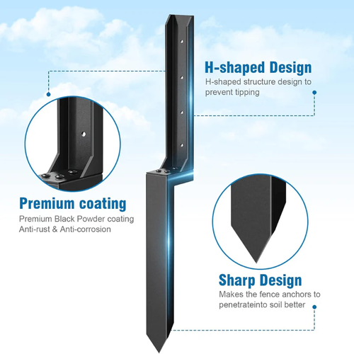 🏡Heavy-Duty Fence Post Repair Kit – Sturdy & Rustproof, Easy to Install, Strong Support, Effective for Fixing Loose & Broken Fence Posts