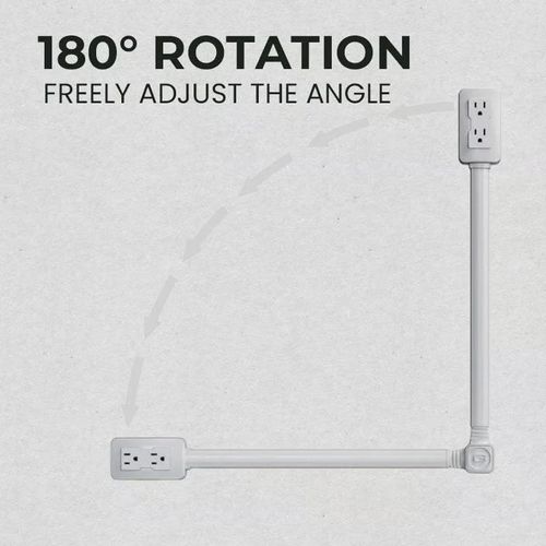 Retractable and rotatable Electrical Outlet Extender Power Socket Expander