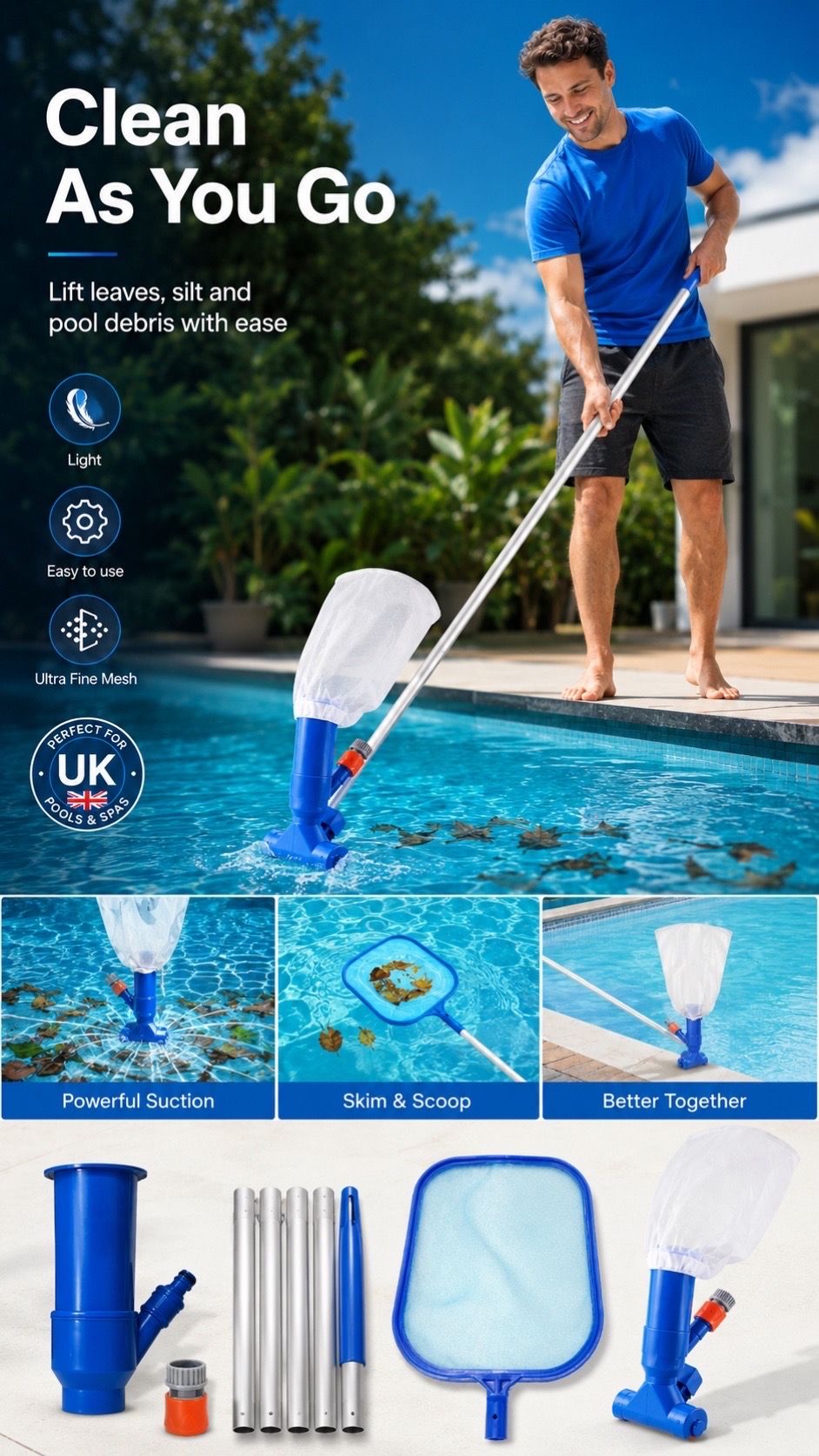 💥BIG Discount!!  Pool cleaning vacuum set💦