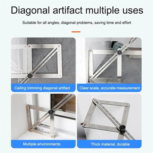 Multifunctional Woodworking Diagonal Ruler