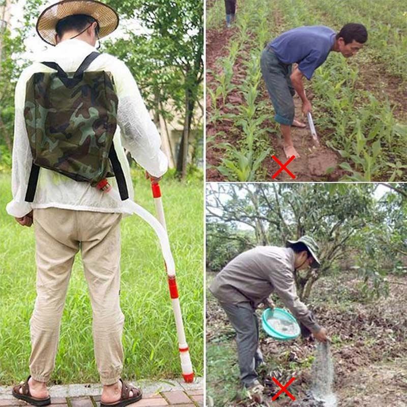 Multifunctional backpack for spreading fertilizer