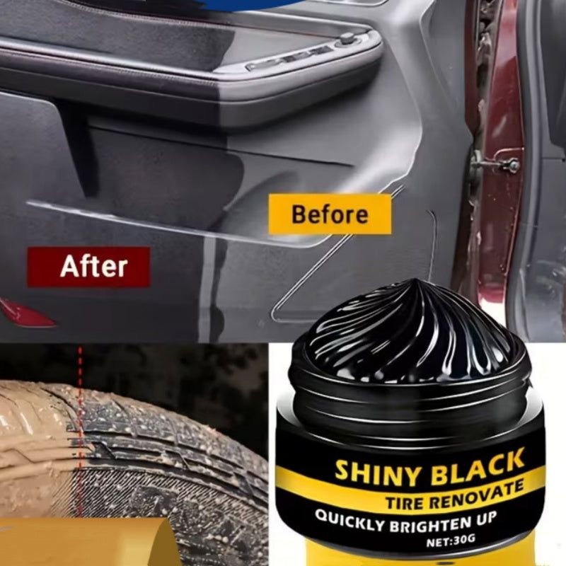 Buy 1 Get 2 !!!🚗 Multi-Purpose Car Trim & Tire Restoration Wax – Deep Black Shine, Long-Lasting Protection, Anti-Aging & Waterproof, Easy Application, Restores Faded Trim & Tires Like New ✨