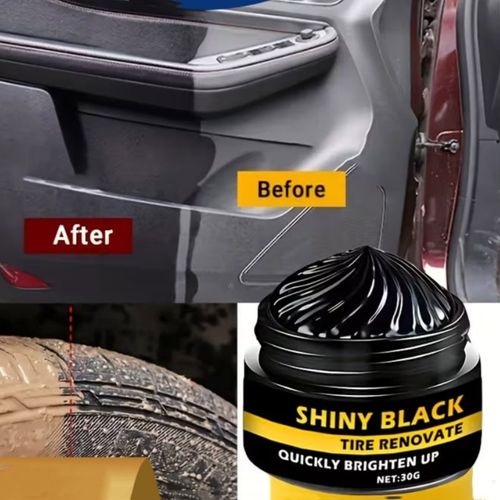 🚗 Multi-Purpose Car Trim & Tire Restoration Wax – Deep Black Shine, Long-Lasting Protection, Anti-Aging & Waterproof, Easy Application, Restores Faded Trim & Tires Like New ✨