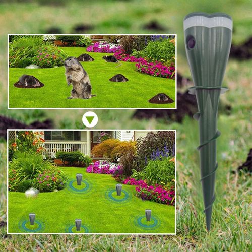 Solar-powered waterproof animal repeller