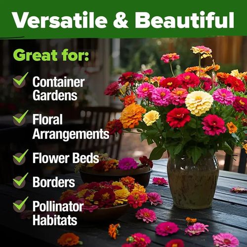 Double Zinnia Mixed Color Seeds