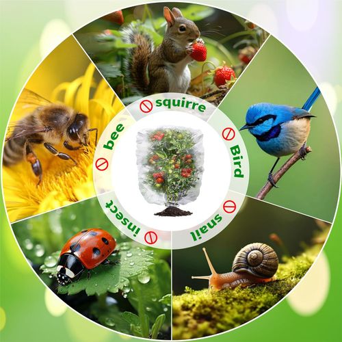 Garden Mesh Netting with Drawstring - Bird & Insect Barrier