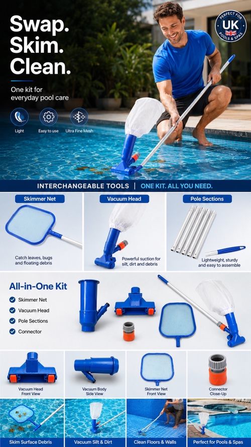 Pool cleaning vacuum set