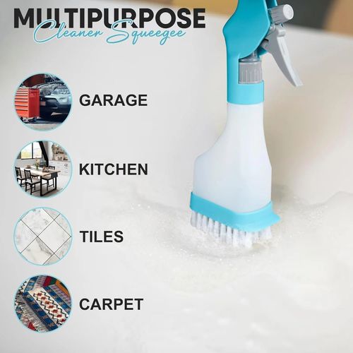 4-in-1 Glass Cleaner - Combines wiper, scraper, brush and spray bottle