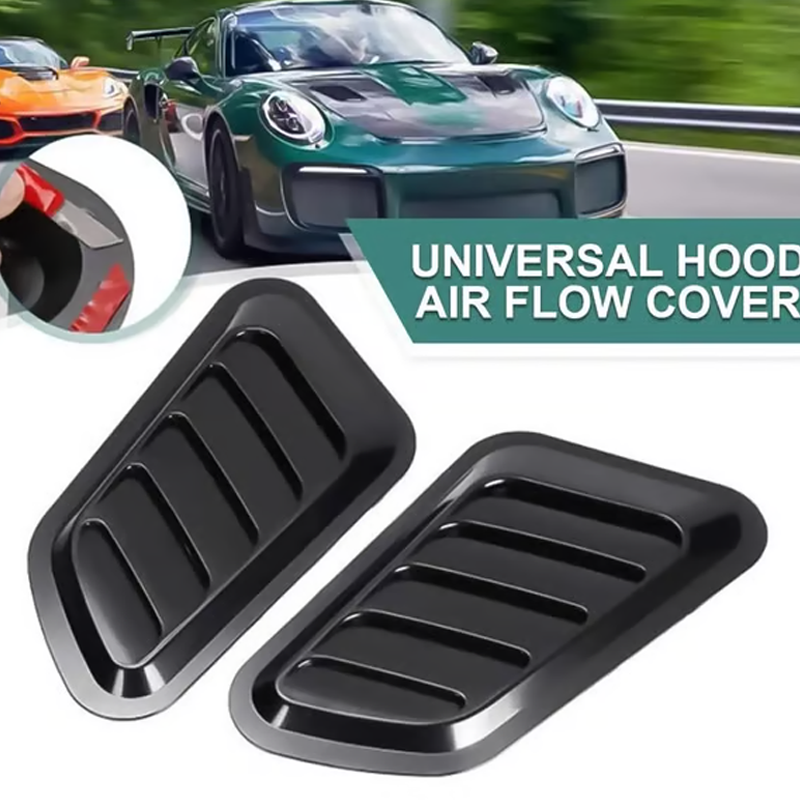 🚗 ZOOM ZOOM ZOOM 💨 Universal Car Hood Vent Decoration – ABS Material, Easy Adhesive Installation & Multiple Finishes 🔧