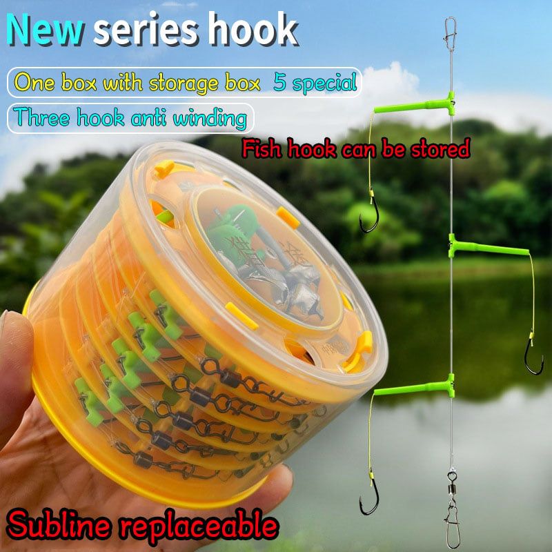 🐟2026 Newest Anti-tangle Tandem Fishing Hooks with Organizer