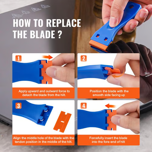Book Sticker Remover, Plastic Razor Blade Scraper