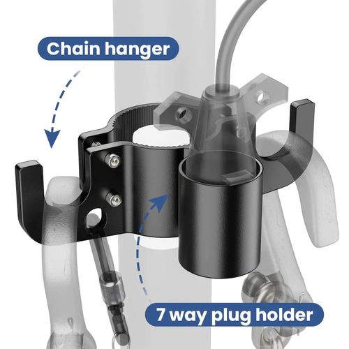 Aluminum RV Towing Chain Organizer & 7-Way Plug Holder