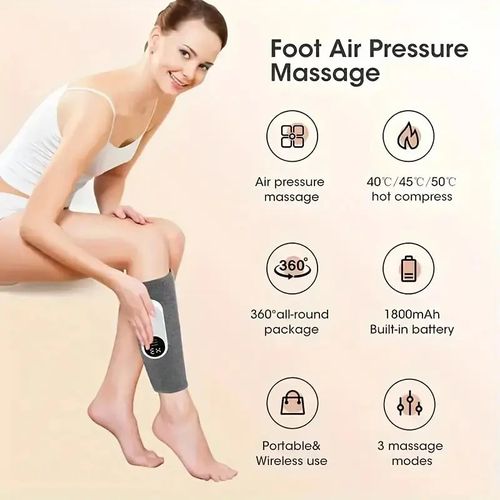 Leg massager with heating and pressure functions