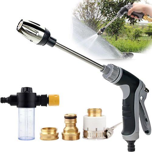 Aquoxis Pressure Washer – 15X More Powerful Than Hoses, Aquoxis Spray Nozzle, with 360° Rotating for Three Spray Modes, Easy Installation, Universal Compatibility (with Foam Pot + 3 Metal Connector)