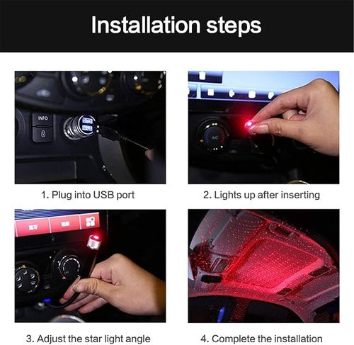 Romantic Galaxy Atmosphere Lights Luminous Ride Car Roof LED Lights, Star Projector Night Light, Auto Roof Car Galaxy Projector,