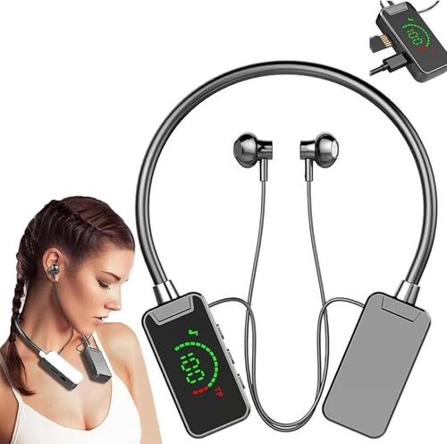 Waterproof Wireless Neckband Bluetooth Headphones with Display - Live Streaming & Broadcasting Earphones