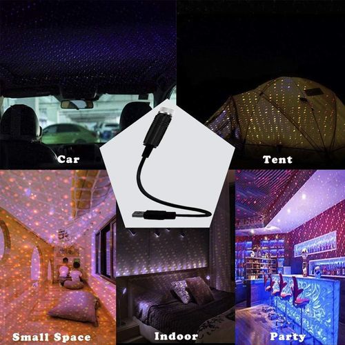 Romantic Galaxy Atmosphere Lights Luminous Ride Car Roof LED Lights, Star Projector Night Light, Auto Roof Car Galaxy Projector,