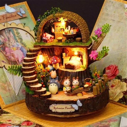 My Neighbor Totoro Music Box DIY Handmade LED Castle in the Sky