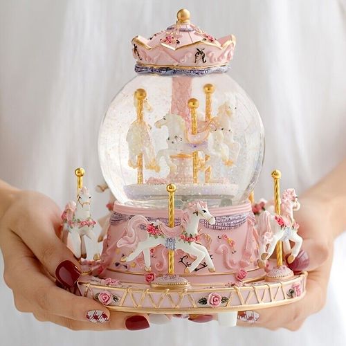 1pc Merry-go-round Music Box, Crystal Ball Decor Music Box