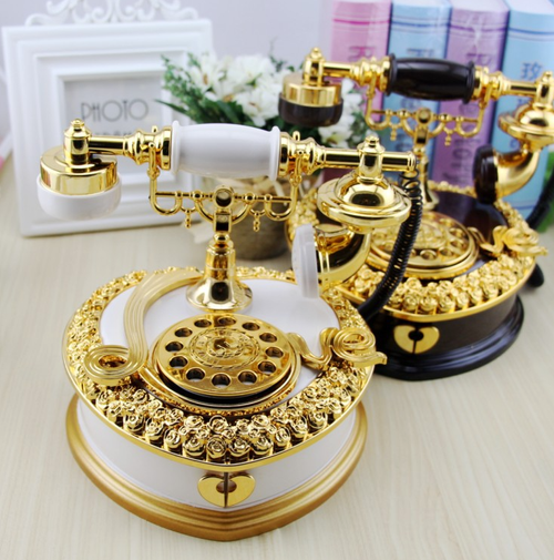 Peach Heart Vintage Telephone Music Box