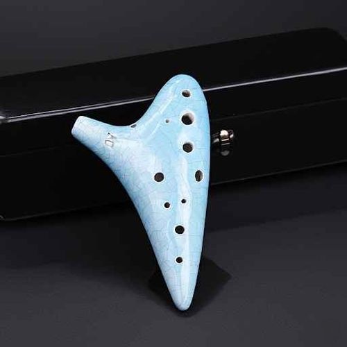 Eidolove 12-Hole Blue Crackle Ocarina: Pure & Calming AC Tone