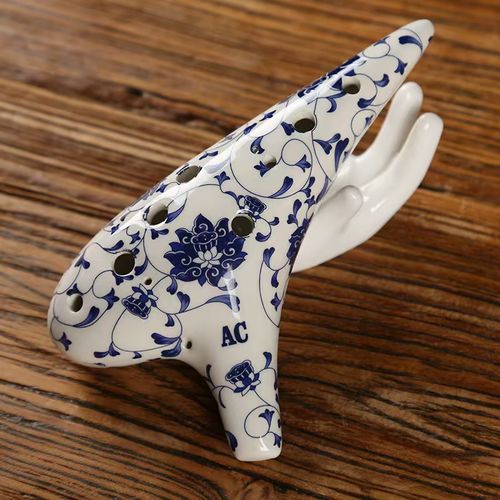 Eidolove 12-Hole Blue & White Porcelain Ocarina (AC Tone) Experience Pure Sound