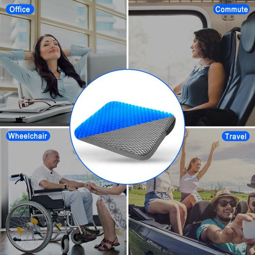 Office & Car TPE Gel Seat Cushion Double Thick Orthopedic Cooling Honeycomb Removable Washable Coccyx Outdoor Seat Cushion