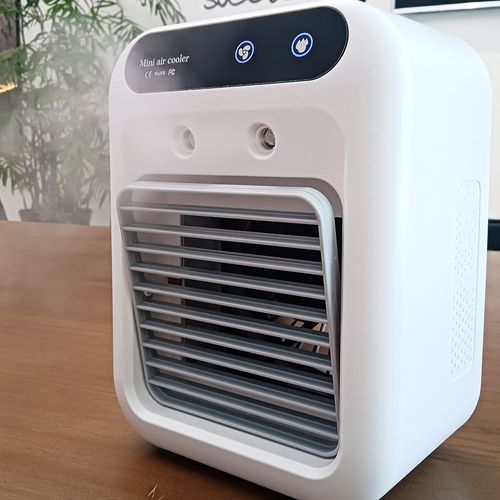 Portable mini air cooler fan with spray