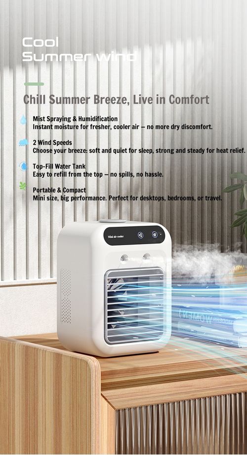 Mist Fan with Water Cooling for Desktop and Dormitory Use Rechargeable