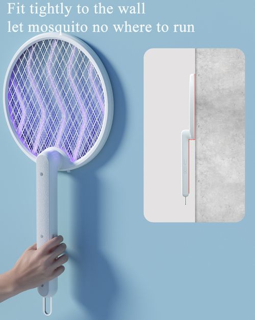 Folding Electric Mosquito Swatter with Purpl e Light to Attract Mosquitoes, USB Rechargeable Mosquito Killer Lamp for Home