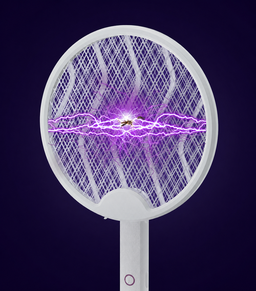 Folding Electric Mosquito Swatter with Purpl e Light to Attract Mosquitoes, USB Rechargeable Mosquito Killer Lamp for Home