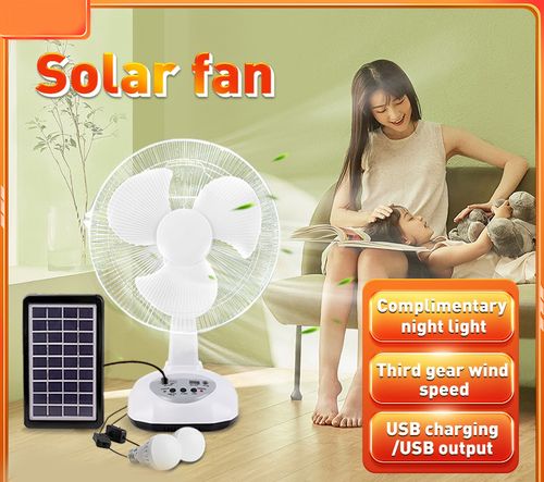 3 in1 RECHARGEABLE SOLAR TABLE FAN ☀️💨