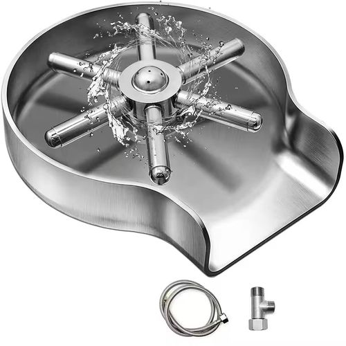 💦Kitchen Metal High Pressure Fast Cleaning Glass Rinser, Bottle Washer for Cup Glass Baby Bottle Automatic Washer🥛