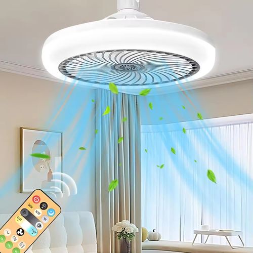🌬️Dimmable and adjustable wind speed LED remote control fan pendant light with LED light💡