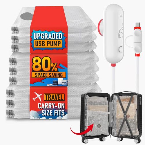 ✨🔥9 Pack Lightweight Travel Bags with USB Electric Pump