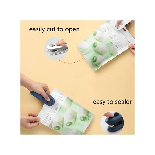 Mini Food Packaging Bag Sealer - 2-in-1 Rechargeable USB Type-C, White