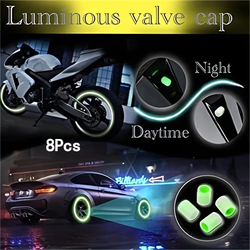 8Pcs Luminous Valve Cap